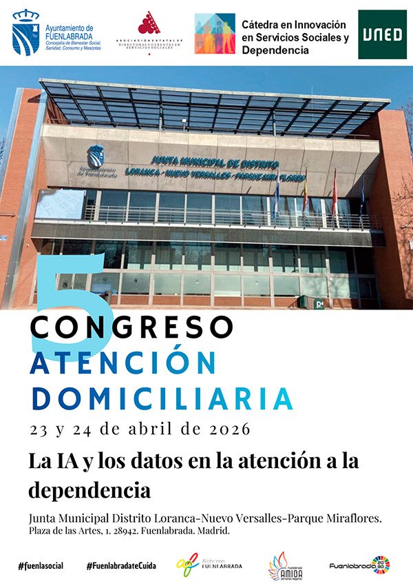 Tecnocare. 5º Congreso Atención Domiciliaria. Fuenlabrada, Madrid.  23 y 24 de abril de 2026